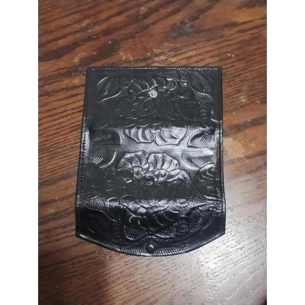 Vintage Mexican Leather women's wallet with Roses